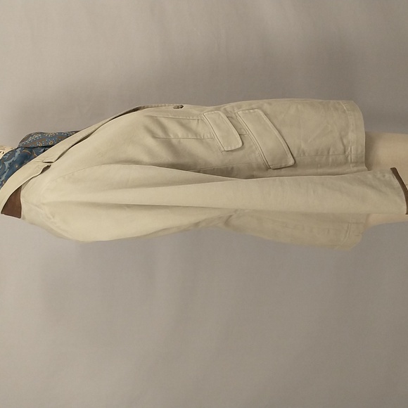 Quality Khaki Jacket Ralph Lauren Blue Label Tailored Cotton w Leather Trim sz 8 - Picture 5 of 11